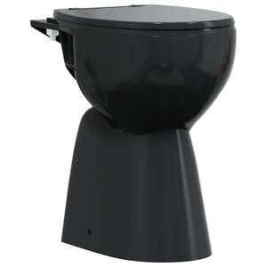 vidaXL Randloos Toilet 7 cm extra hoogte soft-close keramiek zwart