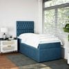 vidaXL Boxspring met matras fluweel blauw 90x200 cm