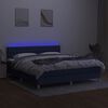 vidaXL Boxspring met matras en LED stof blauw 160x200 cm