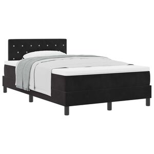 vidaXL Boxspringbed met matras Zwart 120 x 190 cm Fluweel