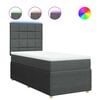 vidaXL Boxspring met matras stof donkergrijs 90x200 cm