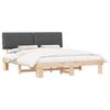 vidaXL Bedframe met Gevoerd Hoofdgedeelte Donkergrijs 180 x 200 cm