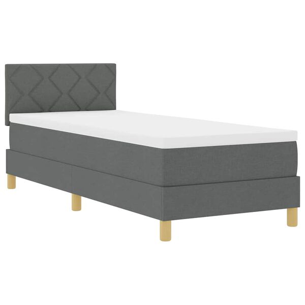 vidaXL Boxspringbed met matras Donkergrijs 80 x 200 cm Stof