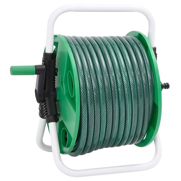 vidaXL Slanghaspel met slangkoppelset 0,75" 20 m vrijstaand PVC groen