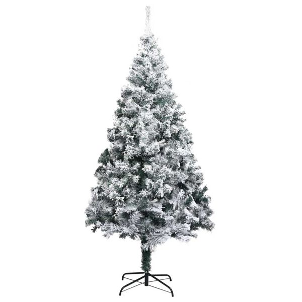 vidaXL Kunstkerstboom met 300 LED Wit 180 cm PVC en Staal en Kunststof