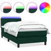 vidaXL Boxspring met matras en LED fluweel donkergroen 80x220 cm