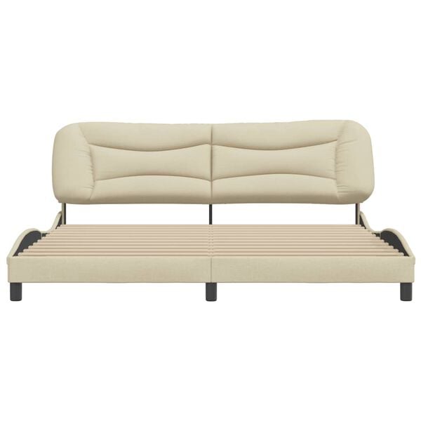 vidaXL Bedframe zonder matras "Hvar" stof cr&egrave;mekleurig 200x200 cm