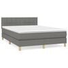 vidaXL Boxspring met matras stof donkergrijs 140x200 cm