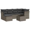 vidaXL 7-delige Loungeset met kussens poly rattan grijs