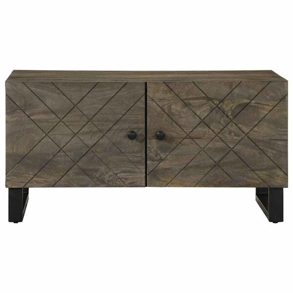 vidaXL Salontafel 80x50x40 cm massief mangohout zwart