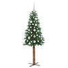 vidaXL Slanke Kerstboom Groen 150 cm PVC en massief dennenhout