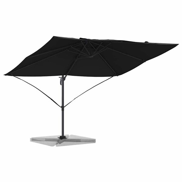 vidaXL Cantilever Roma parasol Zwart en Zwart 352 x 251 x 260 cm