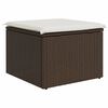 vidaXL Tuinkruk met kussen 55x55x37 cm poly rattan bruin