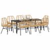 vidaXL Tuin eettafelset 9 pcs Bruin poly rattan