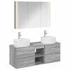 vidaXL Badkamermeubelset 4 st Grijs Sonoma Bewerkt hout en glas