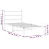 vidaXL Bedframe met hoofdbord metaal wit 100x190 cm