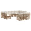 vidaXL Buiten bankenset Natuurlijk en Cr&egrave;me Wit Polyester