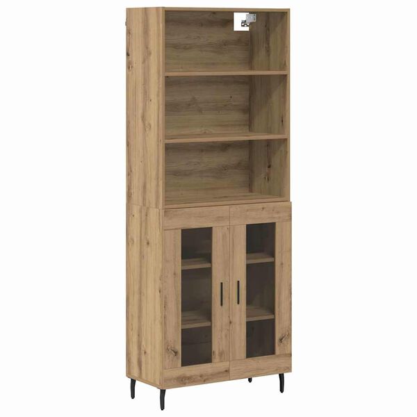 vidaXL Hoge kast Artisan Eiken 69,5 x 34 x 180 cm