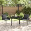 vidaXL Tuin eettafelset 3 pcs Zwart en Grijs PE Rattan