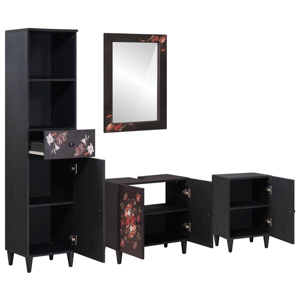 vidaXL Badkamerkastenset met lade met opslag 4 pcs Massief Mango Hout