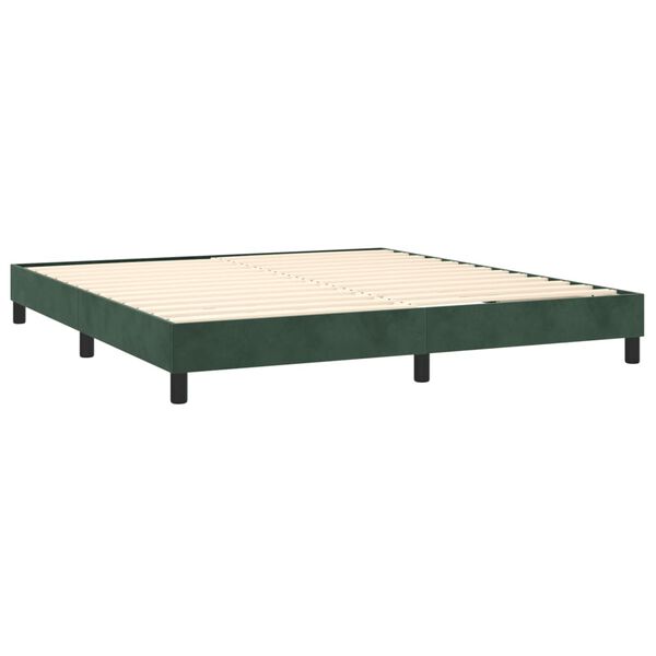vidaXL Boxspring bed 160x200 cm fluweel donkergroen
