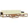 vidaXL Buiten bankenset met kussen 6 pcs Natuurlijk en Cr&egrave;me