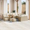vidaXL Tuin Sofa Set met kussen 13 pcs Beige Poly riet