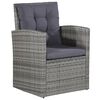 vidaXL 6-delige Loungeset met kussens poly rattan grijs