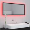 vidaXL Badkamerspiegel LED 100x8,5x37 cm acryl hoogglans zwart