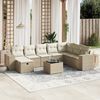 vidaXL 8-delige Loungeset met kussens poly rattan beige