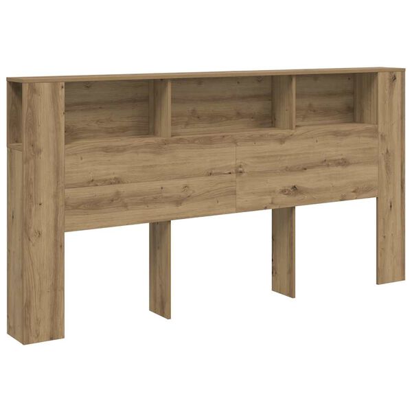 vidaXL Hoofdbordkast 200x18,5x102,5 cm bewerkt hout artisanaal eiken