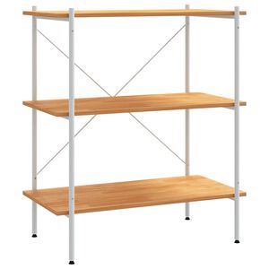 vidaXL Opbergrek 3-laags 80x40x92 cm wit en eikenkleurig