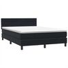 vidaXL Boxspring met matras en LED fluweel zwart 160x220 cm