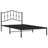 vidaXL Bedframe met hoofdbord metaal zwart 107x203 cm