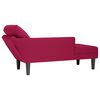 vidaXL Chaise longue met kussen en rechterarmleuning fluweel wijnrood