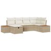 vidaXL Tuinbankenset 6 st Beige poly rattan