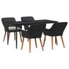 vidaXL Tuin eettafelset 5 st Zwart poly rattan