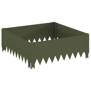 vidaXL Gazonrand 60 x 60 x 20 cm Staal Olijfgroen