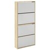 vidaXL Schoenenkast met 4 spiegels 63x17x134 cm eikenhout