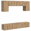 vidaXL Tv-meubelset Wandgemonteerd 4 pcs Zwart Bewerkt hout