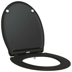 vidaXL Toiletzitting Zwart 45,5 x 37,5 x 3,8 cm Duroplast