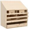 vidaXL Kippenlegkast 2 compartimenten 63x40x65 cm massief grenenhout