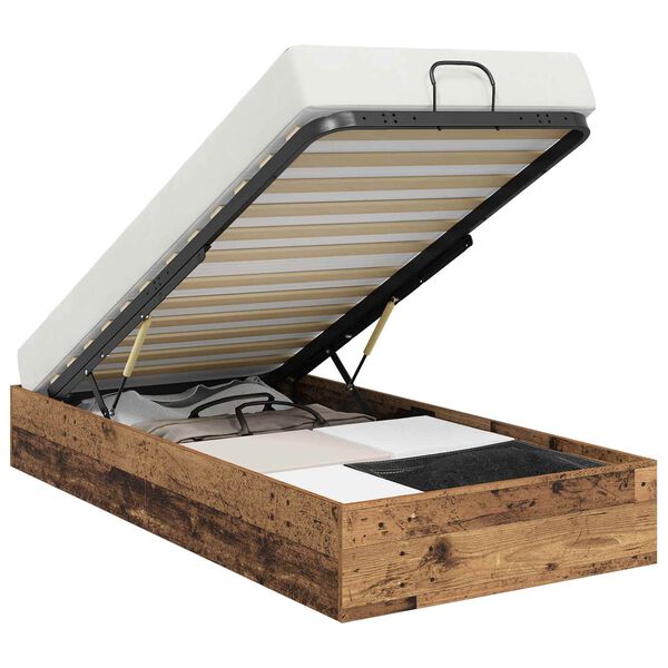 vidaXL Ottoman Bedframe Oudhout 80,5 x 200 cm Geconstrueerd hout