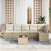 vidaXL Tuin Sofa Set met kussen met opslag 7 pcs Bruin Poly riet