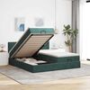 vidaXL Ottoman bed met matrassen 180x200cm fluweel donkergroen