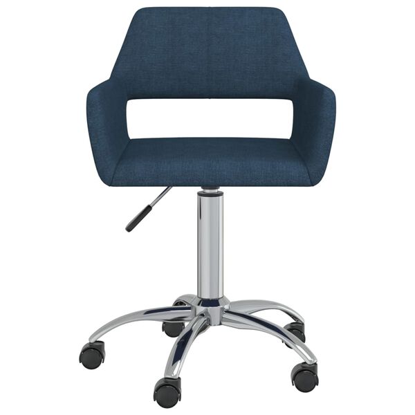 vidaXL Eetkamerstoelen draaibaar 6 st stof blauw