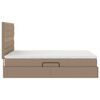 vidaXL Opbergbed met LED met matras Cappuccino 140 x 200 cm Nep Leer