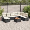 vidaXL Tuin Sofa Set met kussen met opslag 9 pcs Zwart Poly riet