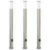 vidaXL Bolderverlichting met stopcontact 3 stuks 110 cm roestvrij staal IP44
