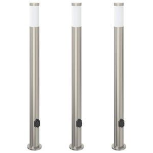 vidaXL Bolderverlichting met stopcontact 3 stuks 110 cm roestvrij staal IP44